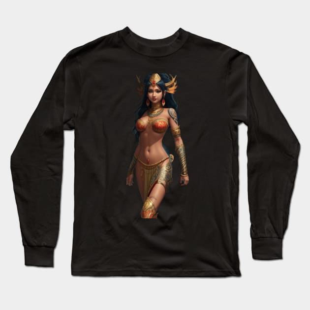 Lady Dragon Warrior Long Sleeve T-Shirt by MGRCLimon